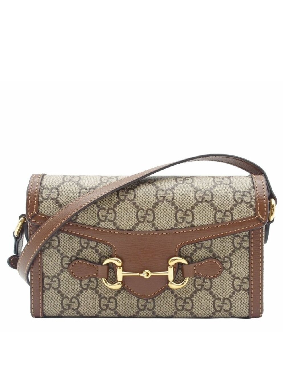 Gucci Horsebit 1955 Mini Bag Beige Ebony GG Supreme Canvas